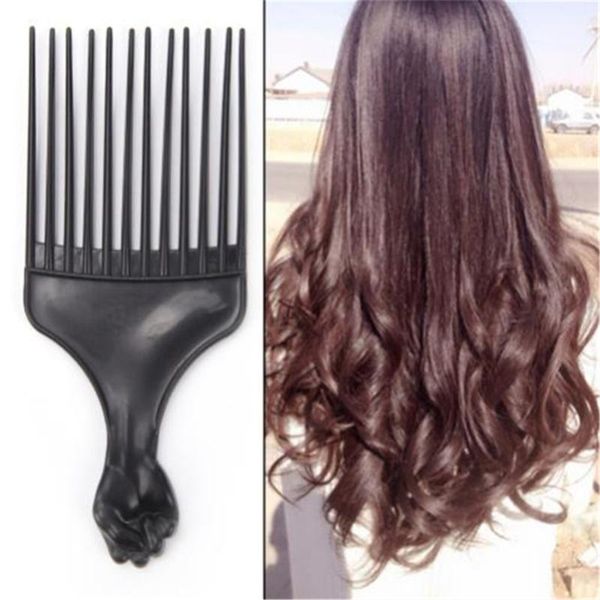 

piece wide fork hairbrush insert hair pick comb plastic gear for curly afro styling tools brushes1, Silver