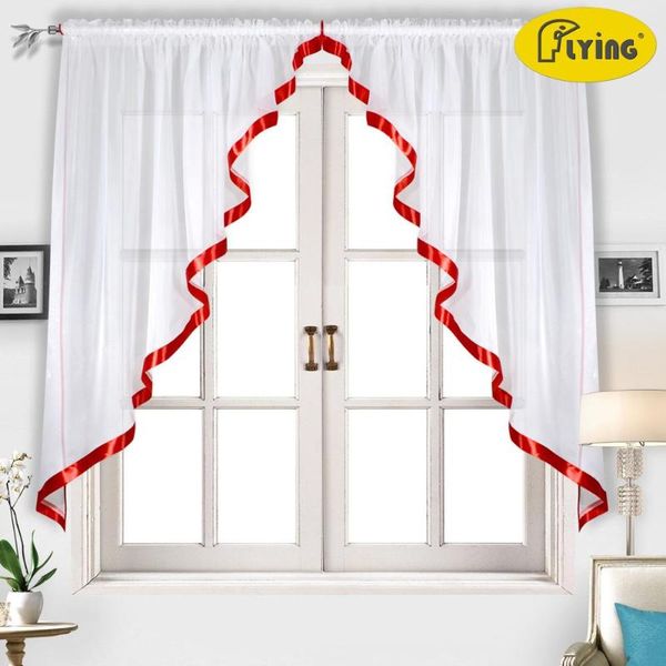 

flying white sheer kitchen tulle curtains for home window perspective blinds french drapes drop curtain &