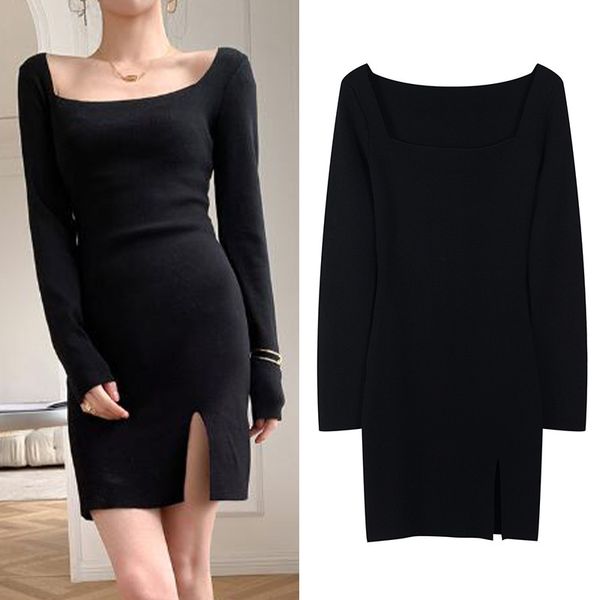 

casual dresses female plaid shirt and collar, women's clothes for spring, black dress, cracked scabbard, slim, long sleeve, 69qp, Black;gray