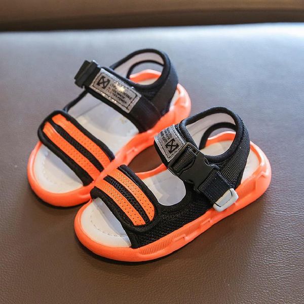 

kid shoes leather girls kids summer baby boys sandals skidproof toddlers infant children beach, Black;red