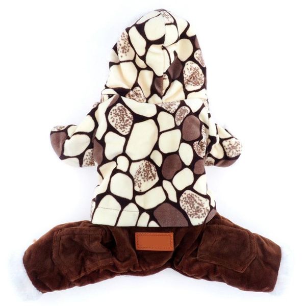 

pet autumn winter coats warm thickened fleece jumpsuits cotton hoodies for puppy leopard print jacket chihuahua 1 dog apparel