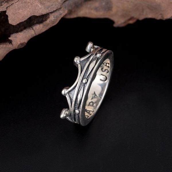 

s925 sterling silver crown kb home style ring, Golden;silver