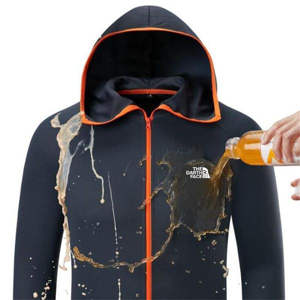 

men's jackets antifouling hiking ,ice silk outdoor , windbreakers hydrophobic clothing,fishing hunting d102, Black;brown