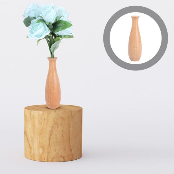 

1pc deskdecoration household vase ornament wooden flower adornment vases