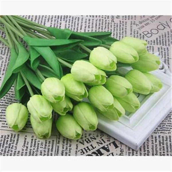 

10pcs/lot 34cm mini pu tulip artificial flowers silk home decorations accessories for wedding party decorative & wreaths