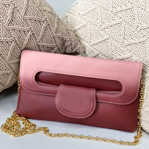 

28cm calfskin leather 6 gradient colors clutch/crossbody bag