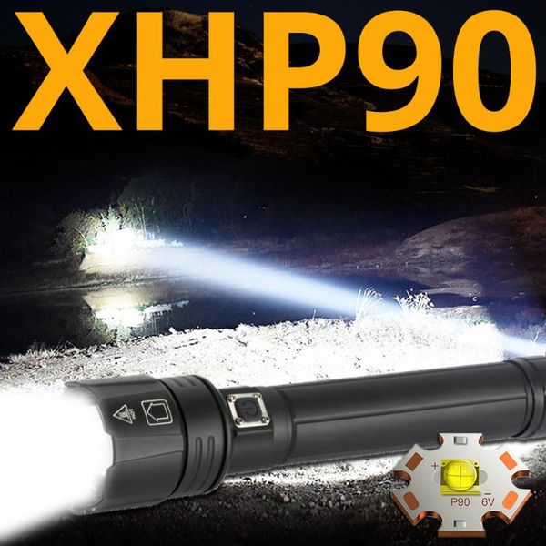 

powerful led xhp90 usb charging zoom torch lanter 2*26650 battery for camping cycling lamp flashlights torches