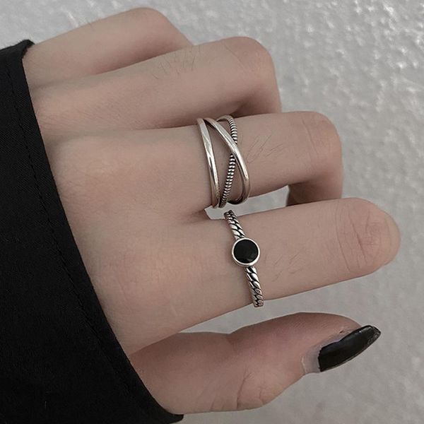 

wedding rings minimalist aesthetic chain for women accessories couples fashion vintage handmade geometric adjustable jewelry gifts, Slivery;golden