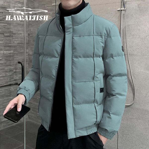 

men's down & parkas hawaifish brand parka men 2021 autumn and winter casual cotton-padded clothes stand-up collar jacket, Black