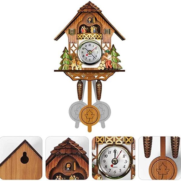 

black forest cuckoo clock retro nordic style wooden wall alarm home decoration accessories for living room clocks
