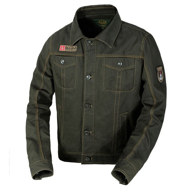 

2018 cotton washed casual men's jacket military epaulet large coat, Black;brown