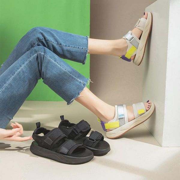 

sandals sports casual female students summer ins tide korean fashion thick-soled outdoor leisure beach women, Black