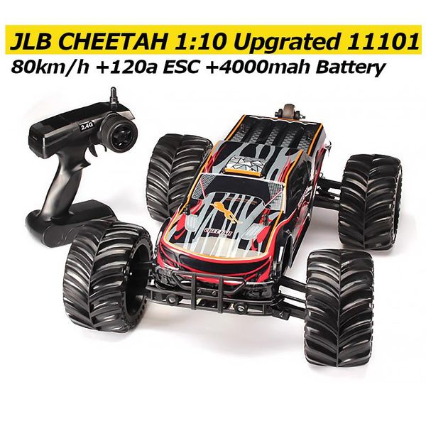 

jlb racing cheetah 11101 110 80km/h rc car brushless 120a upgrade esc 4000mah battery remote control vehicles models rtr toys