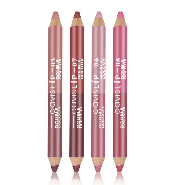 

lip pencils 1pc double color liner waterproof matte glitter lipstick long lasting stain women fashion cosmetic