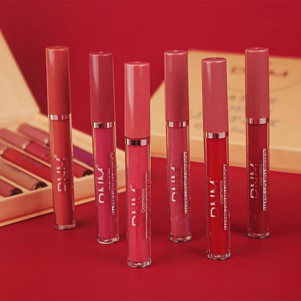 

lip gloss 6pcs matte 6 colors long-lasting non-stick