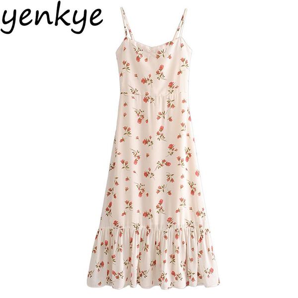 

summer dress 2021 prairie chic floral print sling women sleeveless a-line slim long lady chiffon casual dresses, Black;gray