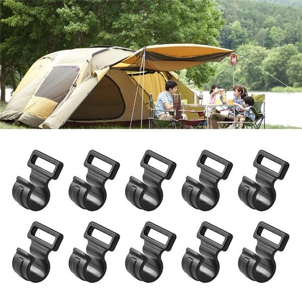

hooks & rails 1 x 10tent plastic black c shaped durable pole clip for climbing fishing camping and other outdoor activities canopy tents