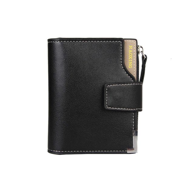 

the wallet japanese men's certificate wallet, zipper card bag, multi-function three fold small zero wallet, Black