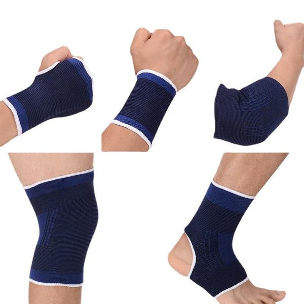 

elbow & knee pads kids brace bracer ankle support basketball dance sports parent-child breathable athletic protect palm suit, Black;gray