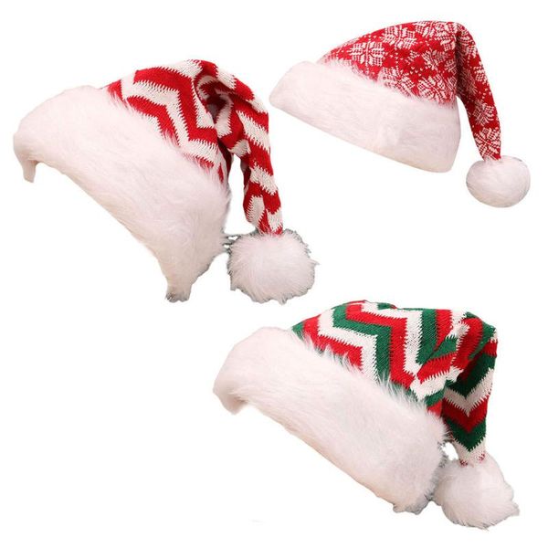 

christmas decorations adults hat santa claus knitted xmas for year festival holiday