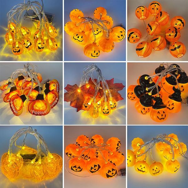

party decoration 1.5m 10led halloween pumpkin led string lights lamp diy hanging horror home outdoor garland supplies