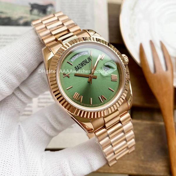 2022 AAA nuovo orologio da uomo meccanico automatico design di lusso doppio calendario display 41mm oro montre de luxe orologio da polso quadrante R0les Orologi