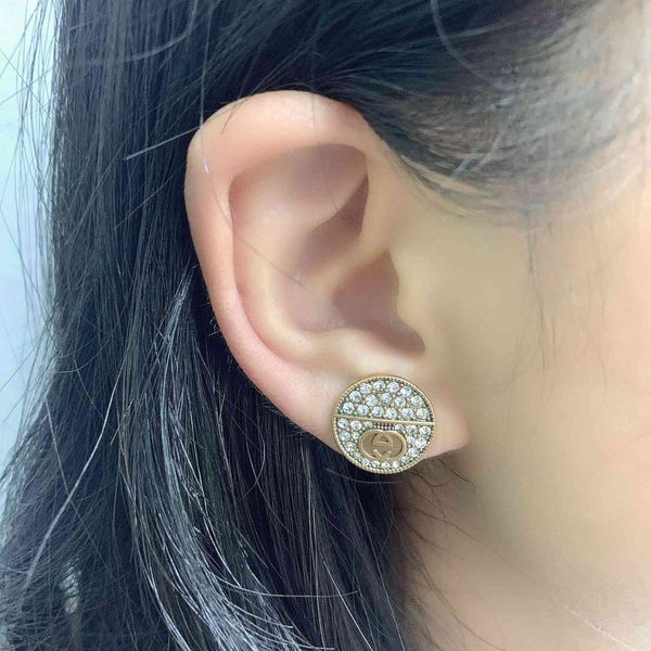 

2021 newg family / gujia letter round brand earrings for female dijia net-wholesale, Golden