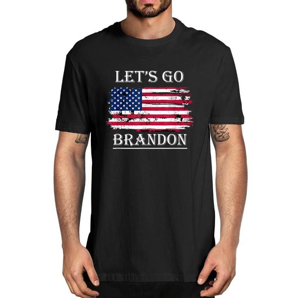 

men's t-shirts let's go brandon conservative anti liberal usa flag jb chant 100% cotton summer novelty oversized t-shirt women cas, White;black