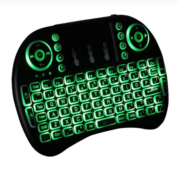 Teclados RII I8 Fly Air Mouse 2.4g Colorido Backlit Backlit Wireless Touchpad Teclado para PC Pad Android 2022
