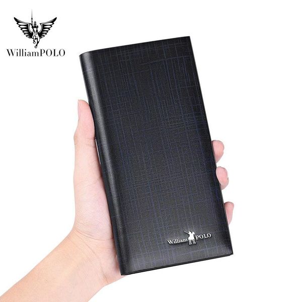 

leather men's wallet fashion design long mobile phone clutch bag wallets, Red;black
