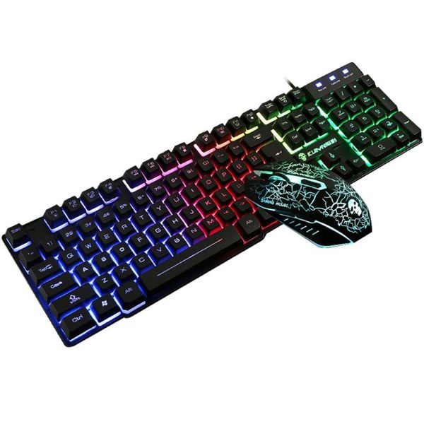 

practical waterproof luminous keyboard and mouse set deskcomputer game mechanical feel wear-resistant combos