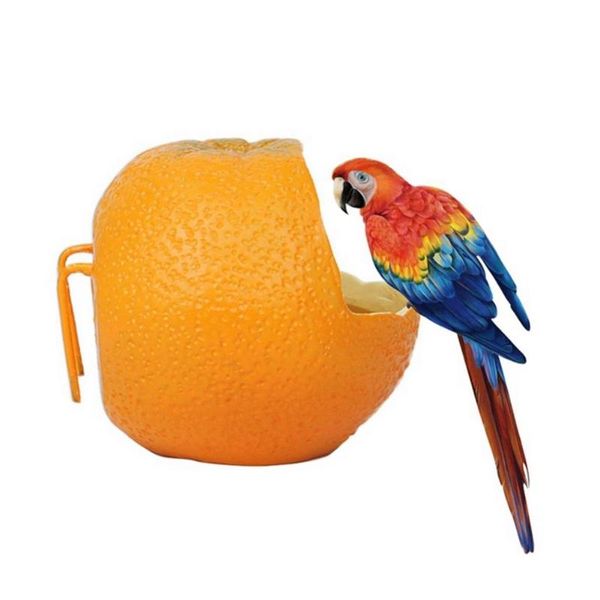 

other bird supplies orange shaped feeder birdcage hanging parrot feeding bowl funny fruit shape food water pet