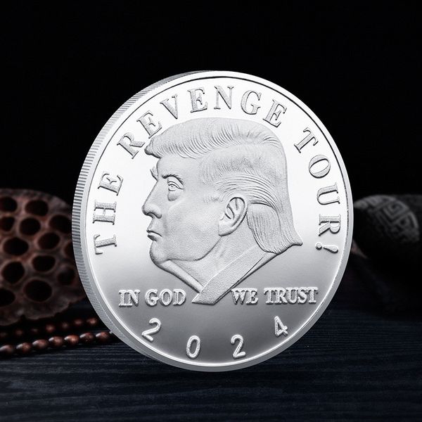 

trump 2024 coin commemorative craft the revenge tour save america again metal badge