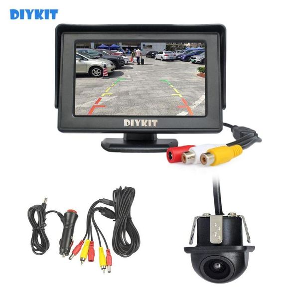 

car rear view cameras& parking sensors diykit wired 4.3inch hd lcd display monitor mini cam camera reversing system