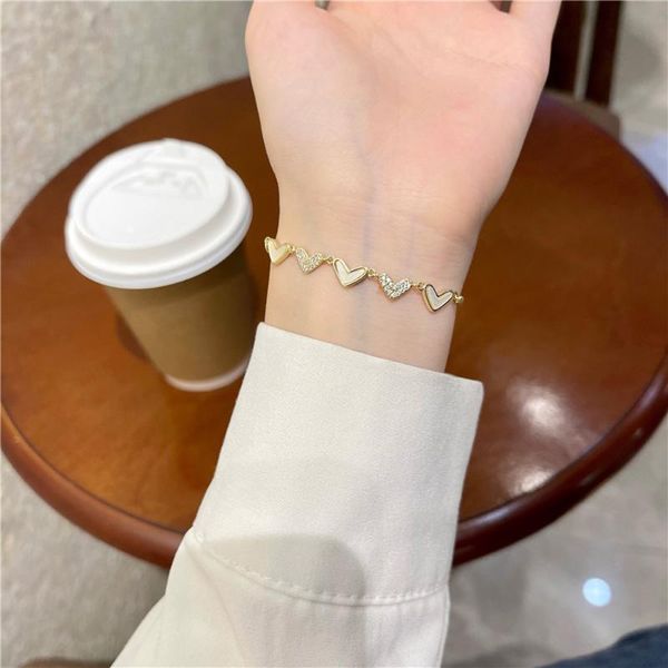 

bangle the tide restoring ancient ways is contracted sweet heart women bracelet charm accessories, Black