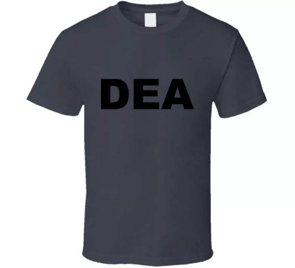 

dea drug enforcement agency fan police uniform t shirt, White;black