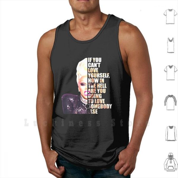 

rupaul half head text tank mens vest 100% cotton color seller most recent selling, White;black