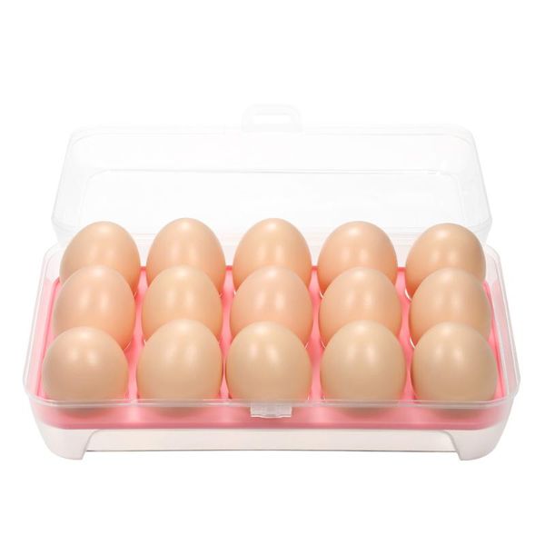 

storage bottles & jars 15-egg tray holder kitchen refrigerator egg organizer container box