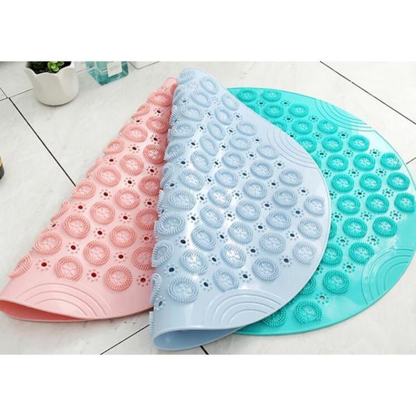 

bath mats bathroom mat pvc circular non-slip household shower room drain quick dry suction cup massage pad