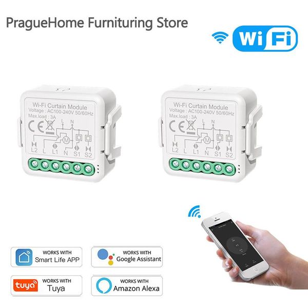 

smart home control tuya curtain switch module wifi life for amazon alexa google phone voice automatic system