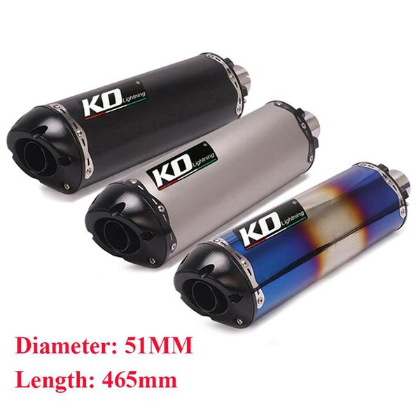 

universal motorcycle modified exhaust pipe 51mm tip muffler end db killer scooter escape for cbr600rr zx6r r6 mt07 slip on system