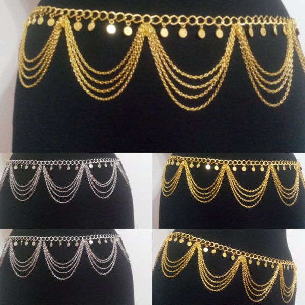 

sequin new women's fashion dinner drs metal accsori waist chain, Silver
