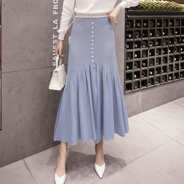 

skirts women ruffles irregular skirt female autumn all-match solid high waist hip korean casual streetwear elegant, Black