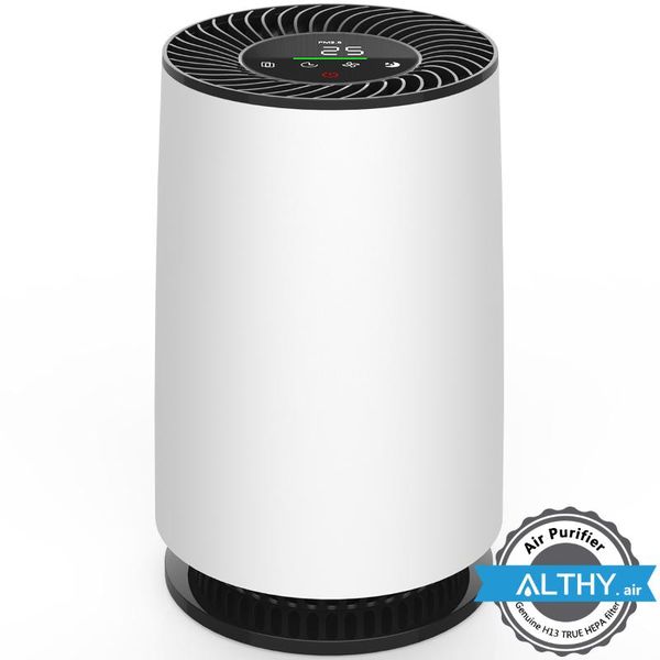 

air purifiers althy a12 purifier cleaner true hepa filter- pm2.5 sensor - remove smoke dust mold pollen odor allergies home pets desktop