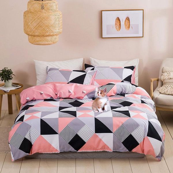 

bedding sets 3pcs geometric set european fashion striped quilt cover full size duvet pillowcases bedroom high end home textile