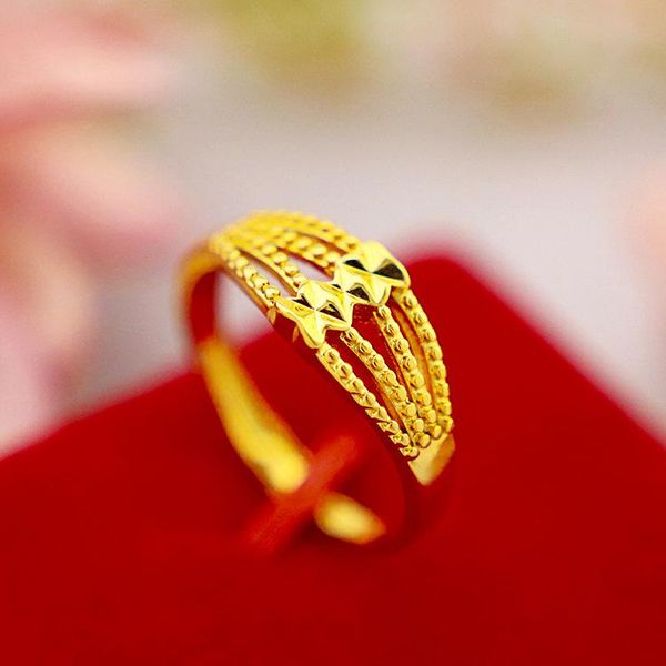 

wedding rings korean fashion for women multilayer hollow butterfly ring 24k gold engagement party jewelry wholesale, Slivery;golden