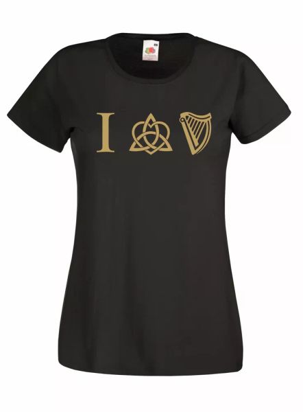 

grid j708 i love guinness irish fairylands t-shirt woman fantasy, White;black
