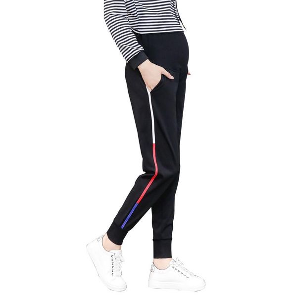 

maternity bottoms fashion autumn pants elastic waist belly sports trousers for pregnant women wear casual pregnancy clothing, White