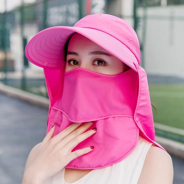 

hats, scarves & gloves sets lucyever summer uv protection sun hats for women 2021 casual outdoor removable beach cap woman breathable travel, Blue;gray