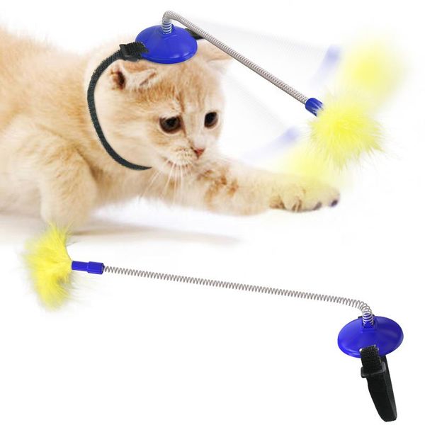 

cat toys feather teaser stick for self-entertaining toy kitten